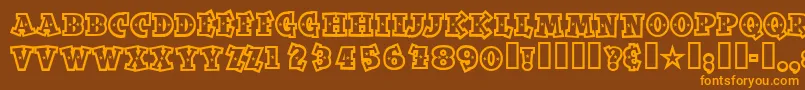 Spaceoutopen Font – Orange Fonts on Brown Background