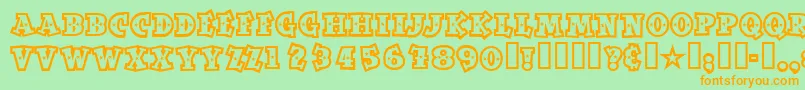 Spaceoutopen Font – Orange Fonts on Green Background
