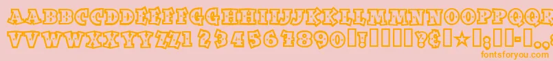 Spaceoutopen Font – Orange Fonts on Pink Background