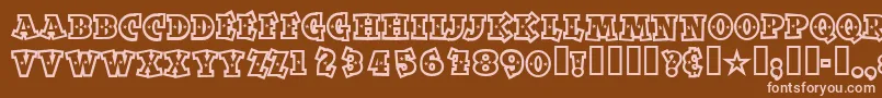 Spaceoutopen Font – Pink Fonts on Brown Background