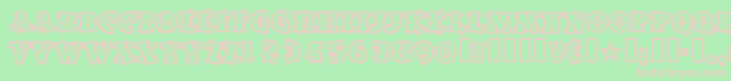 Spaceoutopen Font – Pink Fonts on Green Background