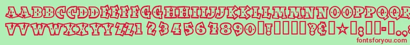 Spaceoutopen Font – Red Fonts on Green Background