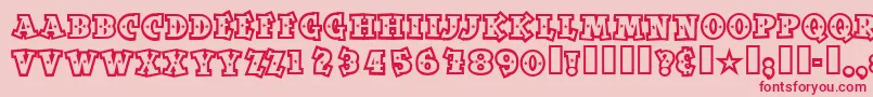 フォントSpaceoutopen – ピンクの背景に赤い文字