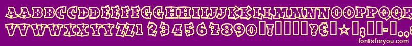 Spaceoutopen Font – Yellow Fonts on Purple Background