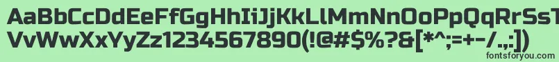 RussooneRegular-fontti – mustat fontit vihreällä taustalla