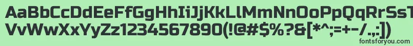 フォントRussooneRegular – 緑の背景に黒い文字