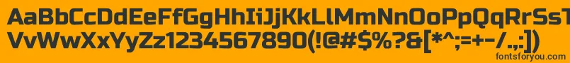 RussooneRegular-fontti – mustat fontit oranssilla taustalla