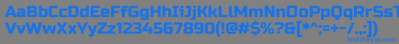 フォントRussooneRegular – 灰色の背景に青い文字
