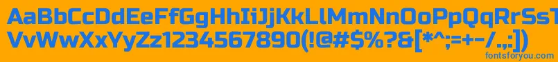 RussooneRegular Font – Blue Fonts on Orange Background