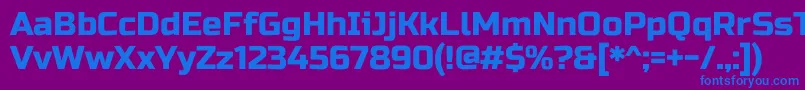 フォントRussooneRegular – 紫色の背景に青い文字