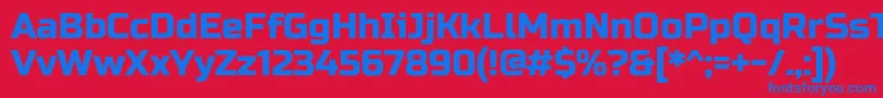 フォントRussooneRegular – 赤い背景に青い文字