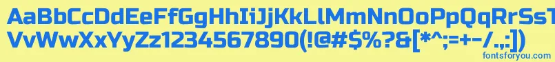 Czcionka RussooneRegular – niebieskie czcionki na żółtym tle