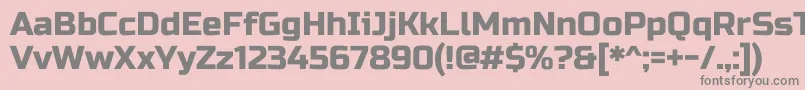 フォントRussooneRegular – ピンクの背景に灰色の文字
