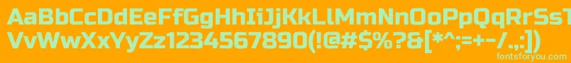 RussooneRegular Font – Green Fonts on Orange Background