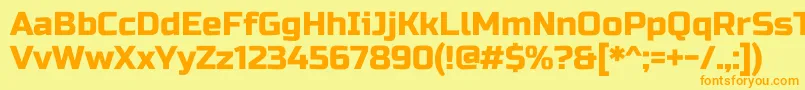 RussooneRegular-fontti – oranssit fontit keltaisella taustalla