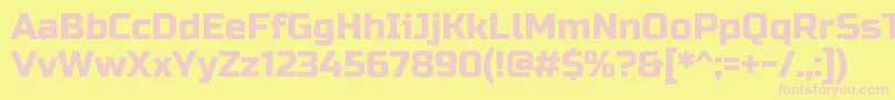 RussooneRegular Font – Pink Fonts on Yellow Background