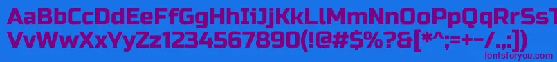 RussooneRegular Font – Purple Fonts on Blue Background