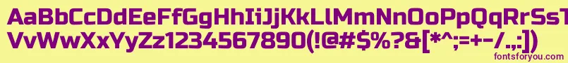 RussooneRegular-Schriftart – Violette Schriften auf gelbem Hintergrund