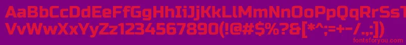フォントRussooneRegular – 紫の背景に赤い文字