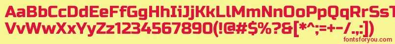 Czcionka RussooneRegular – czerwone czcionki na żółtym tle