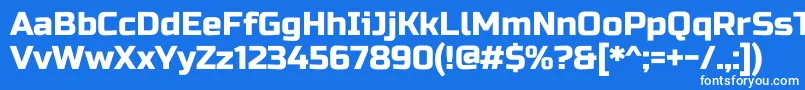 フォントRussooneRegular – 青い背景に白い文字