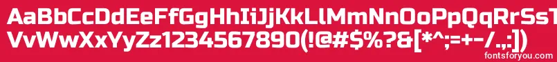 フォントRussooneRegular – 赤い背景に白い文字