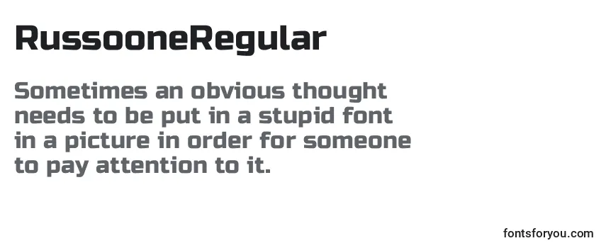 Review of the RussooneRegular Font