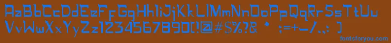 Rugamika Font – Blue Fonts on Brown Background