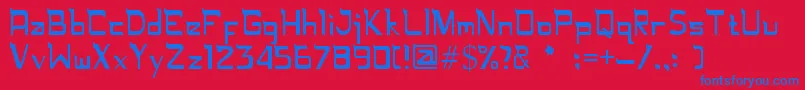 Rugamika Font – Blue Fonts on Red Background
