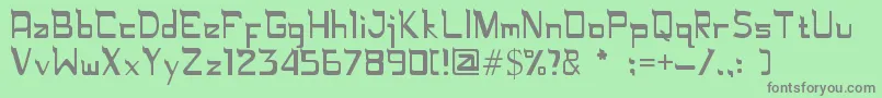フォントRugamika – 緑の背景に灰色の文字