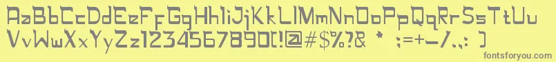 Rugamika Font – Gray Fonts on Yellow Background
