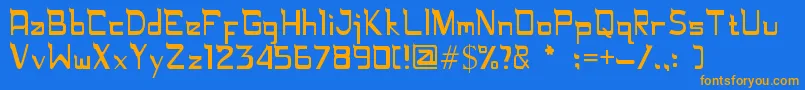 Rugamika-fontti – oranssit fontit sinisellä taustalla