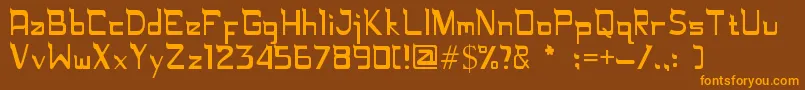 Rugamika Font – Orange Fonts on Brown Background