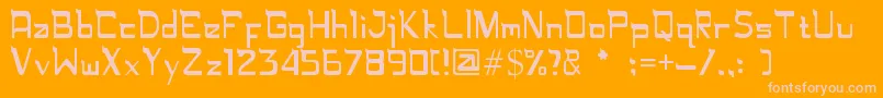Czcionka Rugamika – różowe czcionki na pomarańczowym tle
