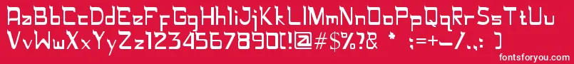 Rugamika Font – White Fonts on Red Background