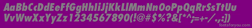 Weitere Informationen zur FuturaCondensedextraboldItalic-Schriftart FuturaCondensedextraboldItalic-Schriftart – Graue Schriften auf violettem Hintergrund