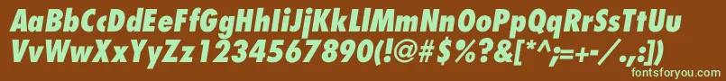 FuturaCondensedextraboldItalic Font – Green Fonts on Brown Background