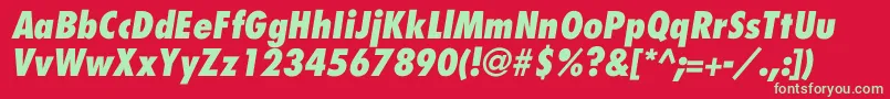 FuturaCondensedextraboldItalic Font – Green Fonts on Red Background