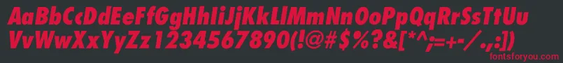 FuturaCondensedextraboldItalic Font – Red Fonts on Black Background