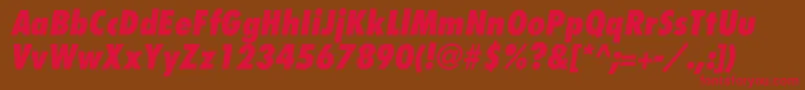 FuturaCondensedextraboldItalic Font – Red Fonts on Brown Background