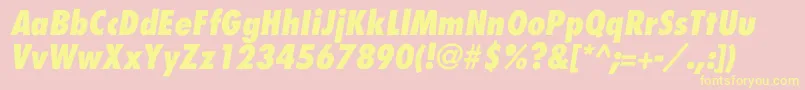 FuturaCondensedextraboldItalic Font – Yellow Fonts on Pink Background