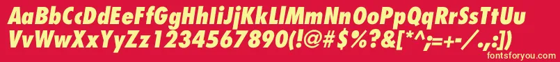 FuturaCondensedextraboldItalic Font – Yellow Fonts on Red Background