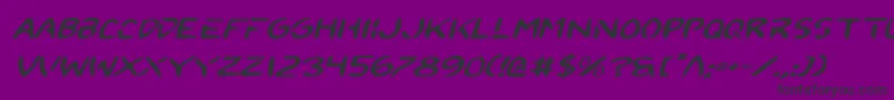 2toonExpandedItalic Font – Black Fonts on Purple Background