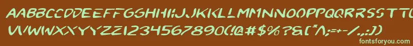 2toonExpandedItalic Font – Green Fonts on Brown Background