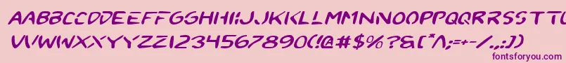 2toonExpandedItalic Font – Purple Fonts on Pink Background