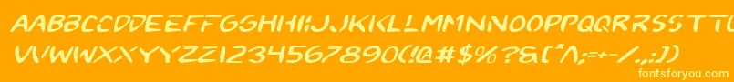 2toonExpandedItalic Font – Yellow Fonts on Orange Background
