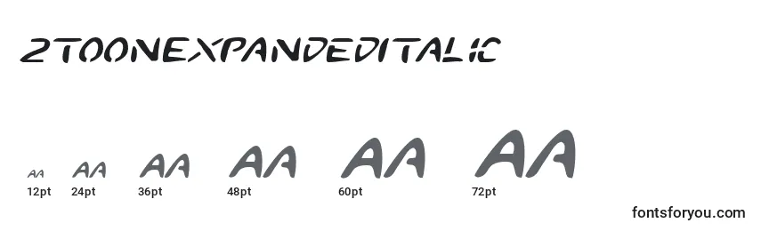 2toonExpandedItalic Font Sizes