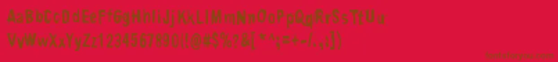 ContriteInSpiritフォントについての詳細 フォントContriteInSpirit – 赤い背景に茶色の文字
