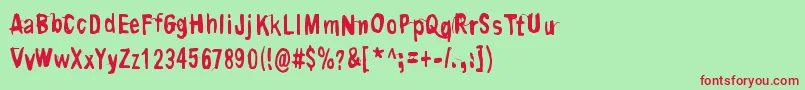 ContriteInSpirit Font – Red Fonts on Green Background