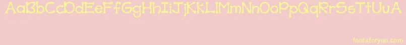 Police Bonesfont – polices jaunes sur fond rose